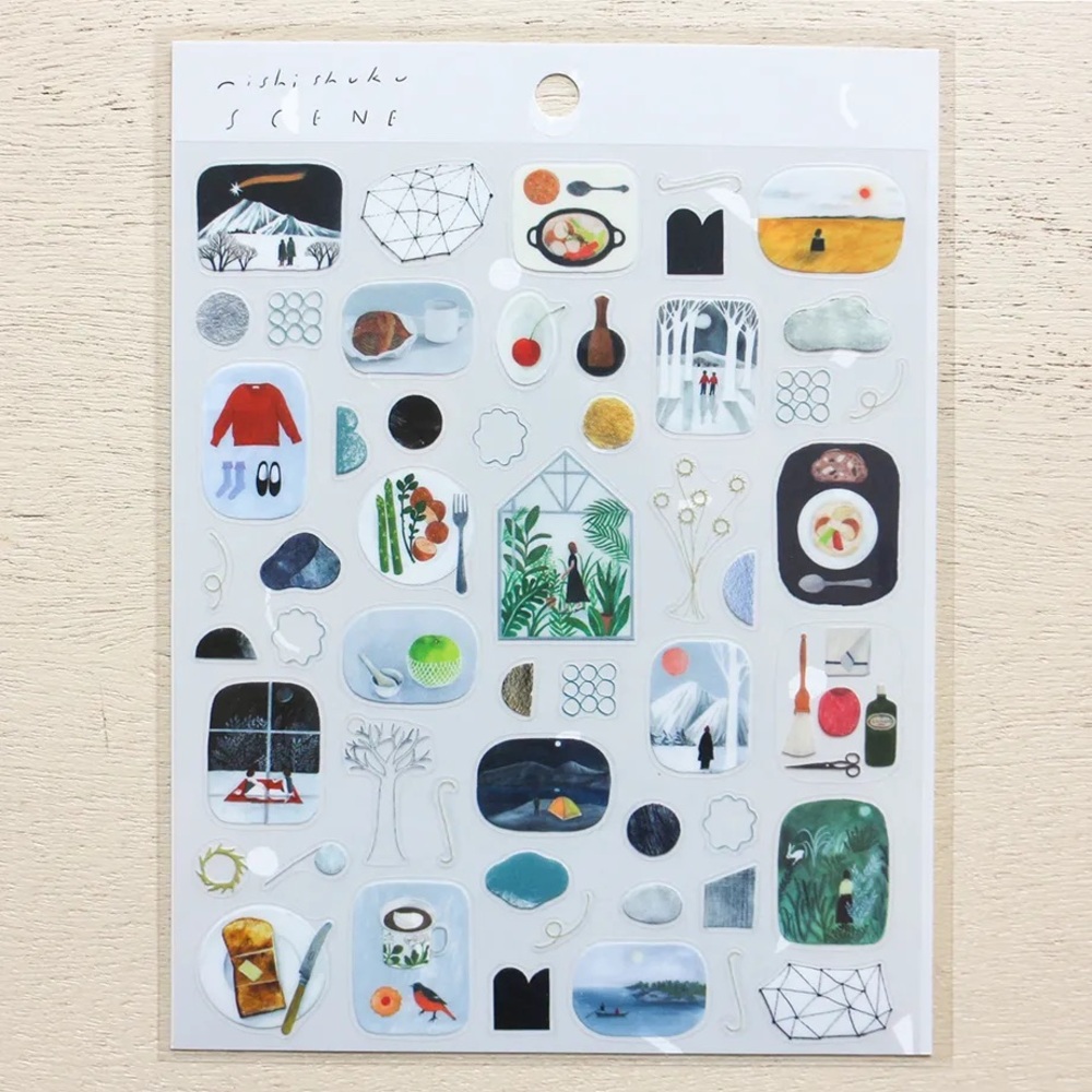 CozyCa x Nishi Shuku - Scenes of Daily Life Abstract Stickers